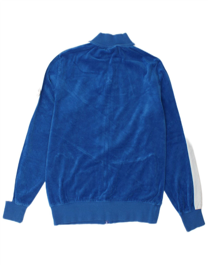 Colmar Womens Velour Tracksuit Top Jacket UK 10 Small Blue Cotton