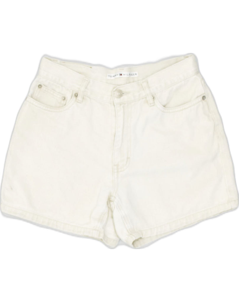 TOMMY HILFIGER Womens Denim Shorts US 4 Small W28 White Cotton | Vintage | Thrift | Second-Hand | Used Clothing | Messina Hembry 