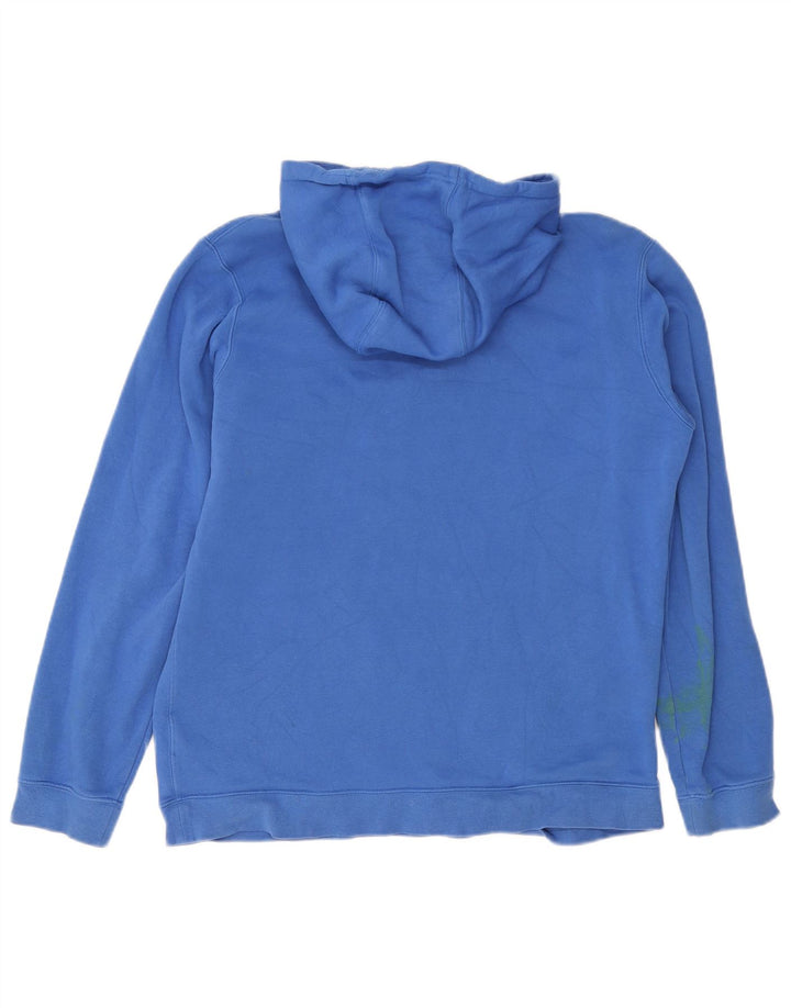 Nike Mens Hoodie Jumper Large Blue Cotton