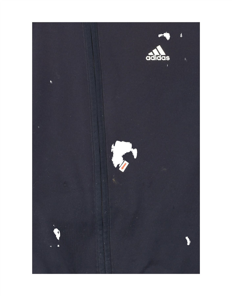 ADIDAS Mens Hooded Tracksuit Top Jacket UK 46/48 XL Navy Blue Polyester | Vintage Adidas | Thrift | Second-Hand Adidas | Used Clothing | Messina Hembry 