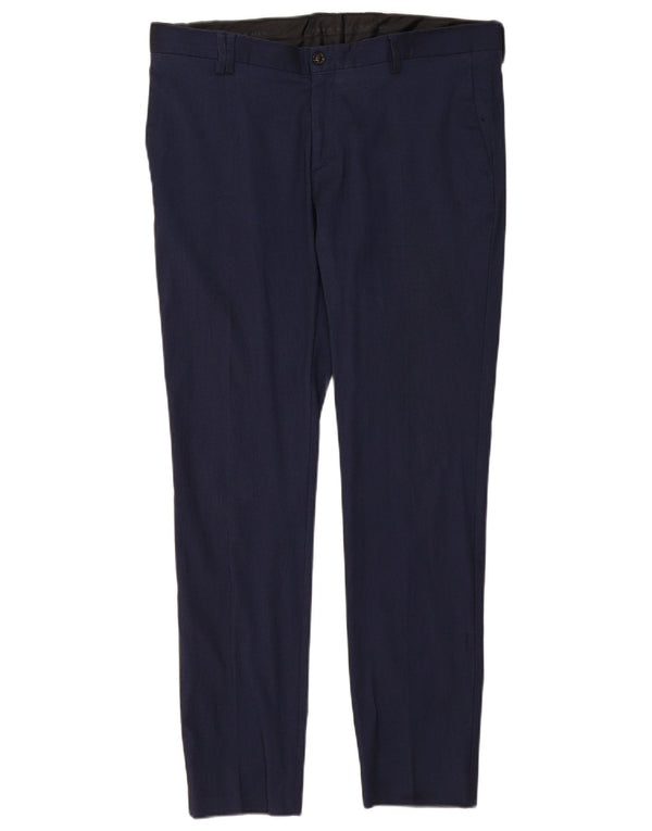 Zara Mens Slim Chino Trousers EU 44 Large W34 L32 Navy Blue