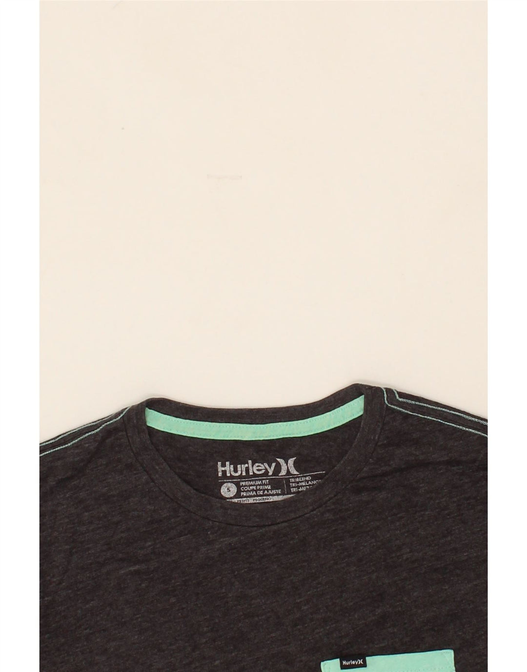 HURLEY Mens T-Shirt Top Small Grey Flecked Polyester Vintage Hurley and Second-Hand Hurley from Messina Hembry 