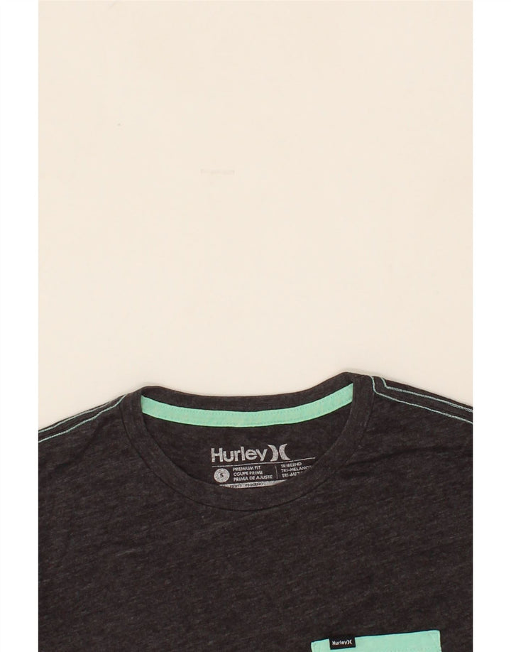 HURLEY Mens T-Shirt Top Small Grey Flecked Polyester Vintage Hurley and Second-Hand Hurley from Messina Hembry 