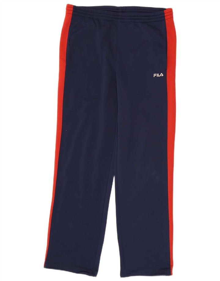 Fila Mens Tracksuit Trousers Medium Navy Blue Colourblock Polyester