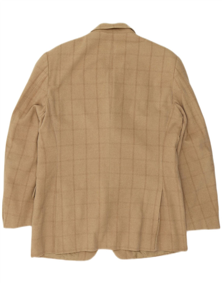 CERRUTI 1881 Mens 3 Button Blazer Jacket UK 38 Medium Beige Check