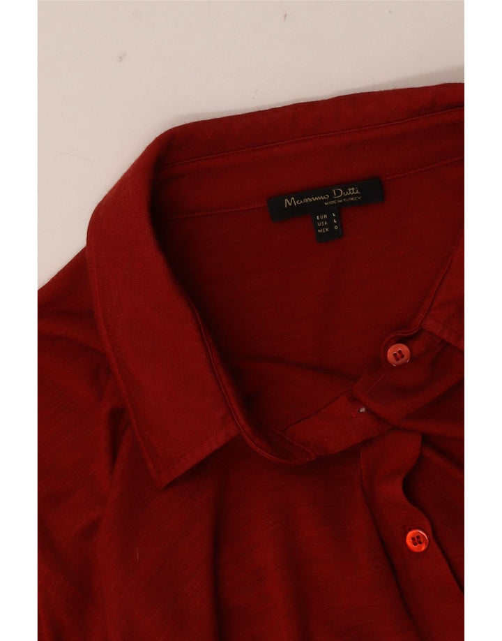 Massimo Dutti Womens Shirt UK 16 Large Red