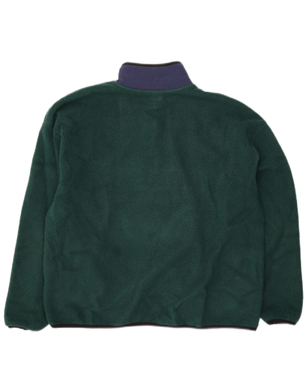 Levi's Womens Oversized Fleece Jumper UK 14 Medium Green Colourblock