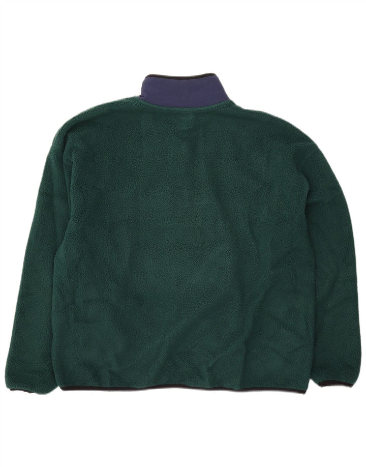 Levi's Womens Oversized Fleece Jumper UK 14 Medium Green Colourblock