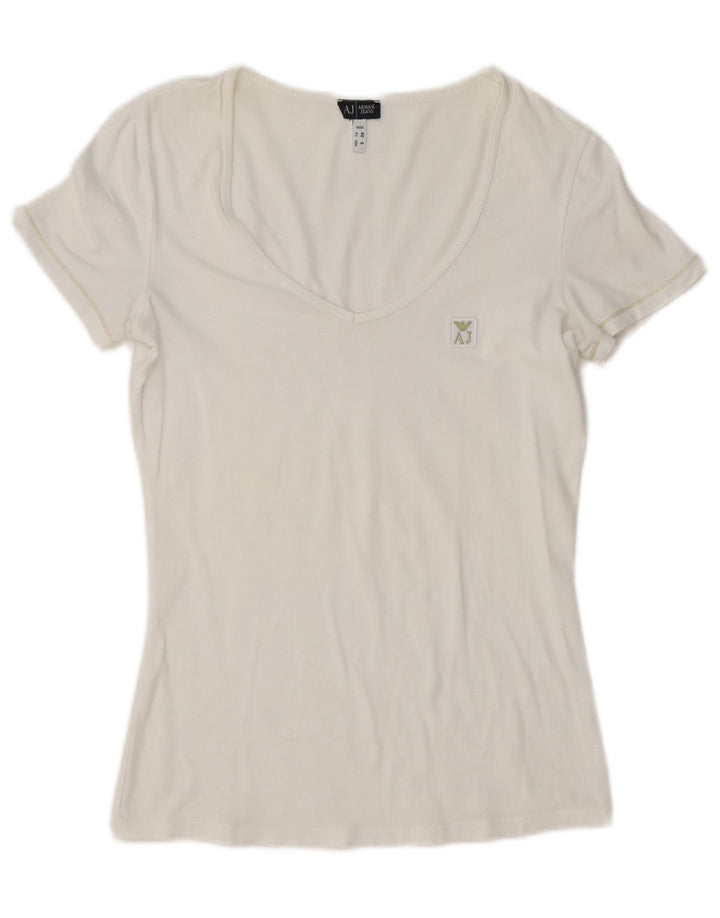 Armani Jeans Womens T-Shirt Top EU 40 Medium White