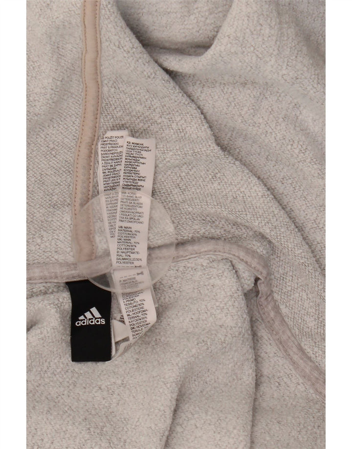Adidas Mens Zip Hoodie Sweater Large Grey Cotton