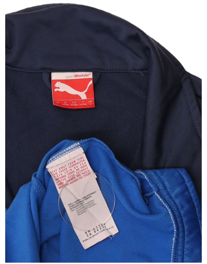 Puma Mens Tracksuit Top Jacket Large Blue Colourblock Polyester