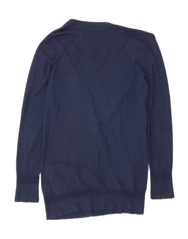 Topshop Womens Longline Oversized Cardigan Sweater UK 10 Small Navy Blue