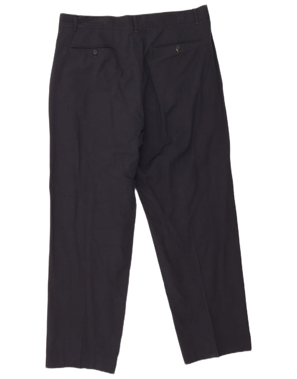 Sisley Mens Pegged Suit Trousers W38 L28 Navy Blue Viscose Classic