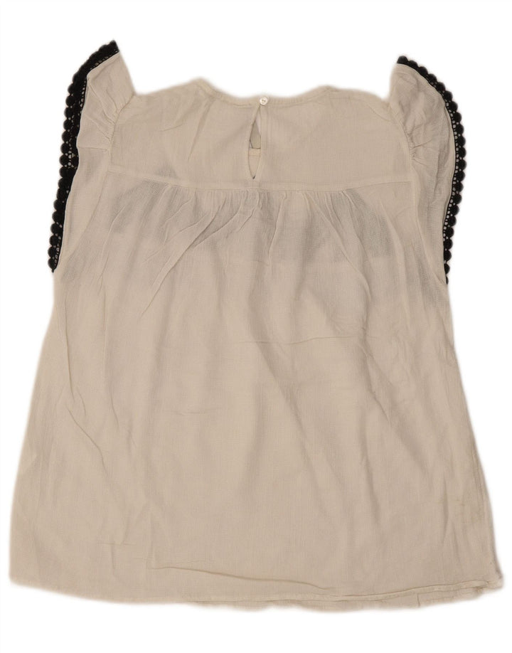 Zara Womens Blouse Top UK 6 XS White Floral