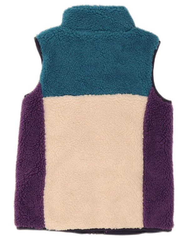 Fat Face Girls Fleece Gilet 9-10 Years Multicoloured Colourblock Polyester
