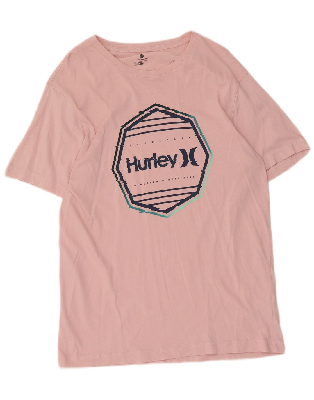 Hurley Mens Graphic T-Shirt Top Medium Pink Cotton