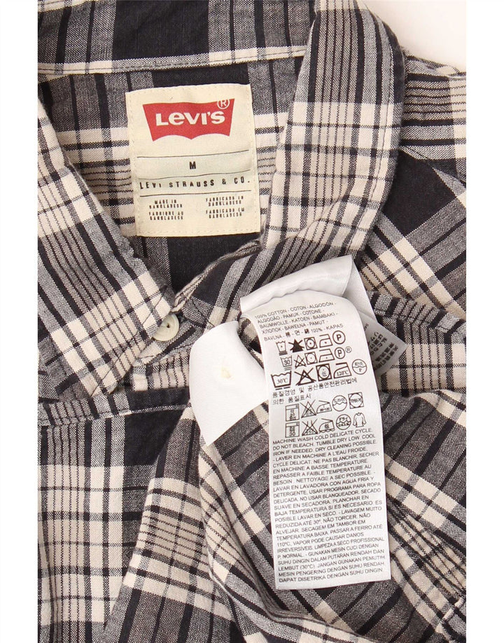 Levi's Mens Shirt Medium Black Check Cotton