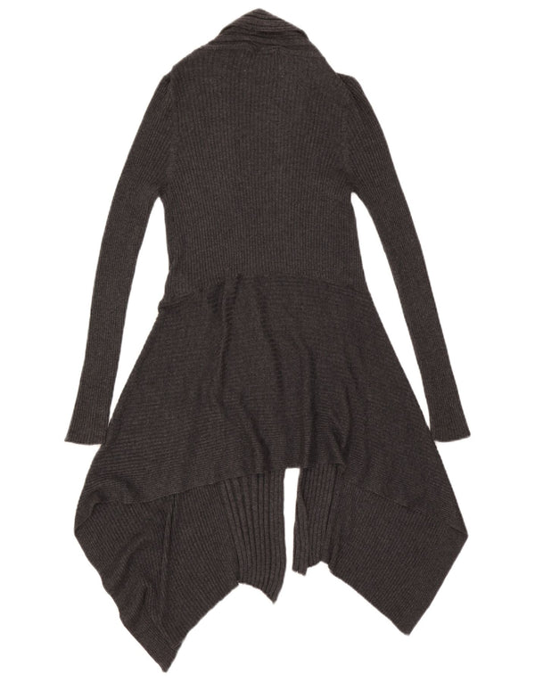 Marks & Spencer Womens Asymmetric Cardigan Sweater UK 10 Small Grey