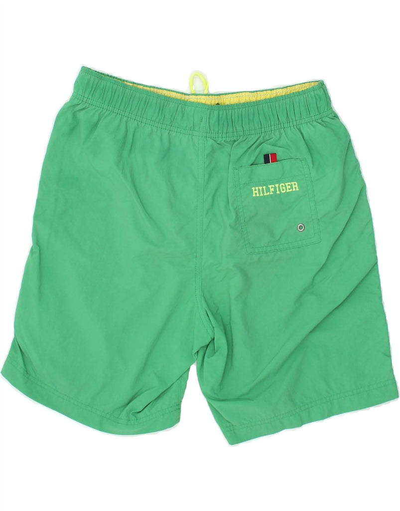 TOMMY HILFIGER Mens Graphic Swimming Shorts Small Green | Vintage Tommy Hilfiger | Thrift | Second-Hand Tommy Hilfiger | Used Clothing | Messina Hembry 