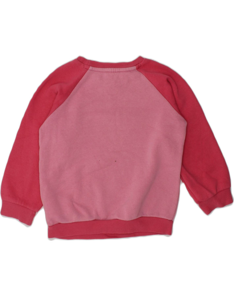 ADIDAS Girls Graphic Sweatshirt Jumper 2-3 Years Pink Colourblock Cotton | Vintage Adidas | Thrift | Second-Hand Adidas | Used Clothing | Messina Hembry 