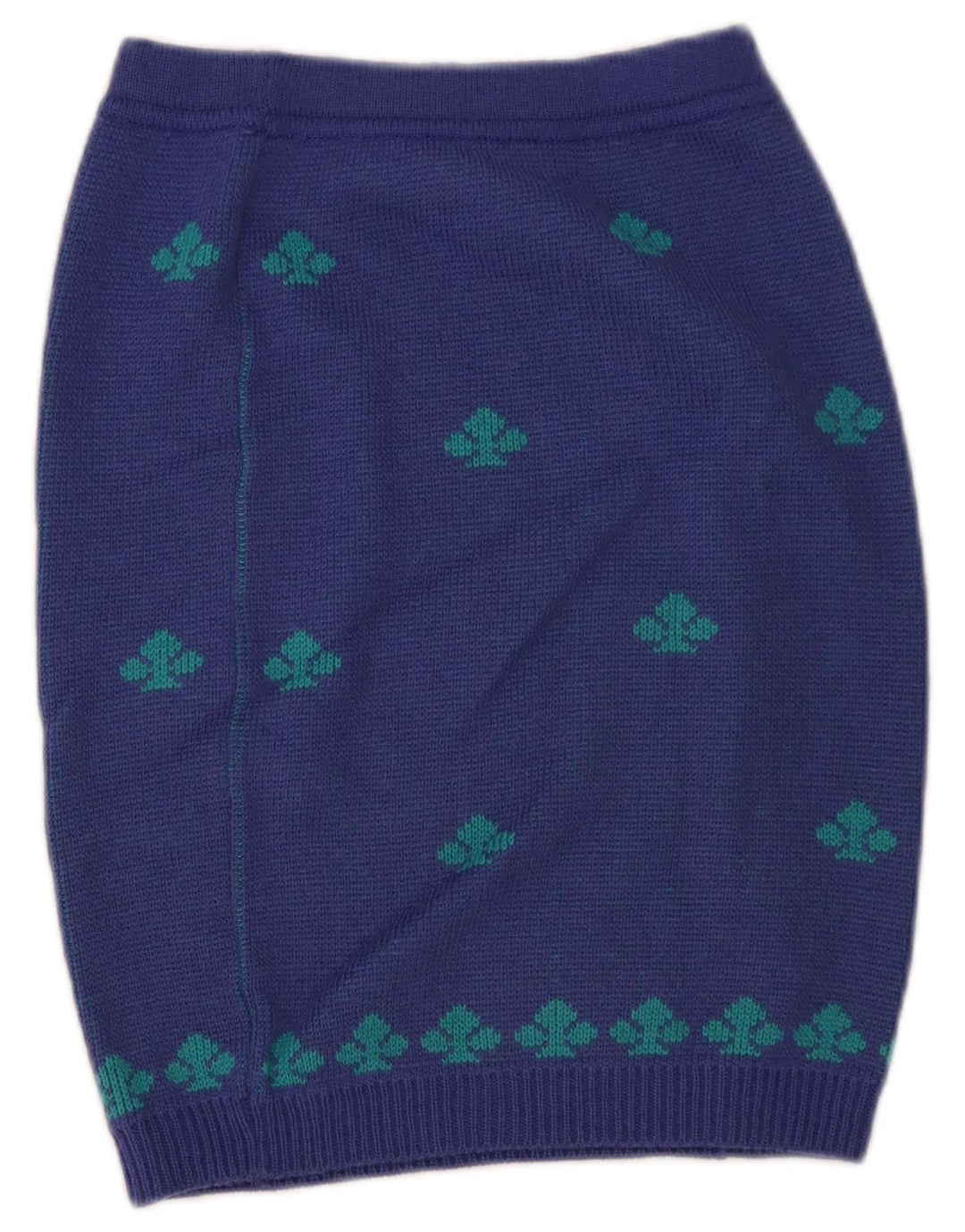 Stefanel Womens Knit Pencil Skirt W28 Medium Blue Geometric Wool
