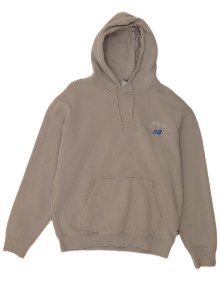 New Balance Mens Hoodie Jumper Small Grey Cotton