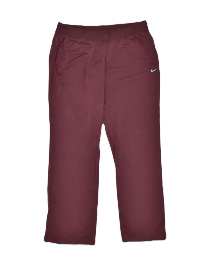 NIKE Womens Tracksuit Trousers XL Maroon Polyester | Vintage Nike | Thrift | Second-Hand Nike | Used Clothing | Messina Hembry 