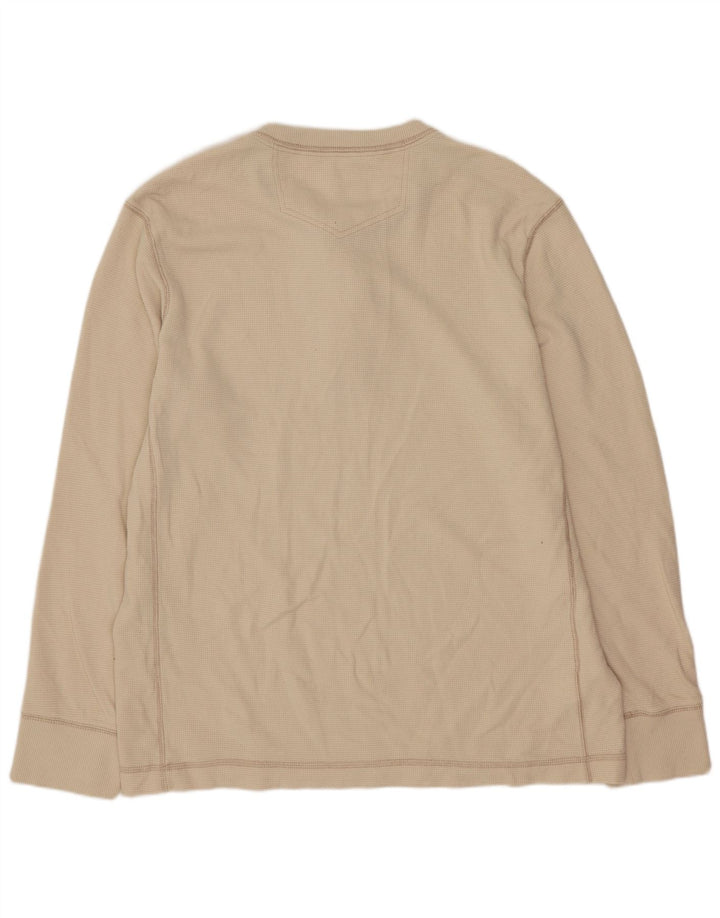 Eddie Bauer Mens Top Long Sleeve Large Beige Cotton
