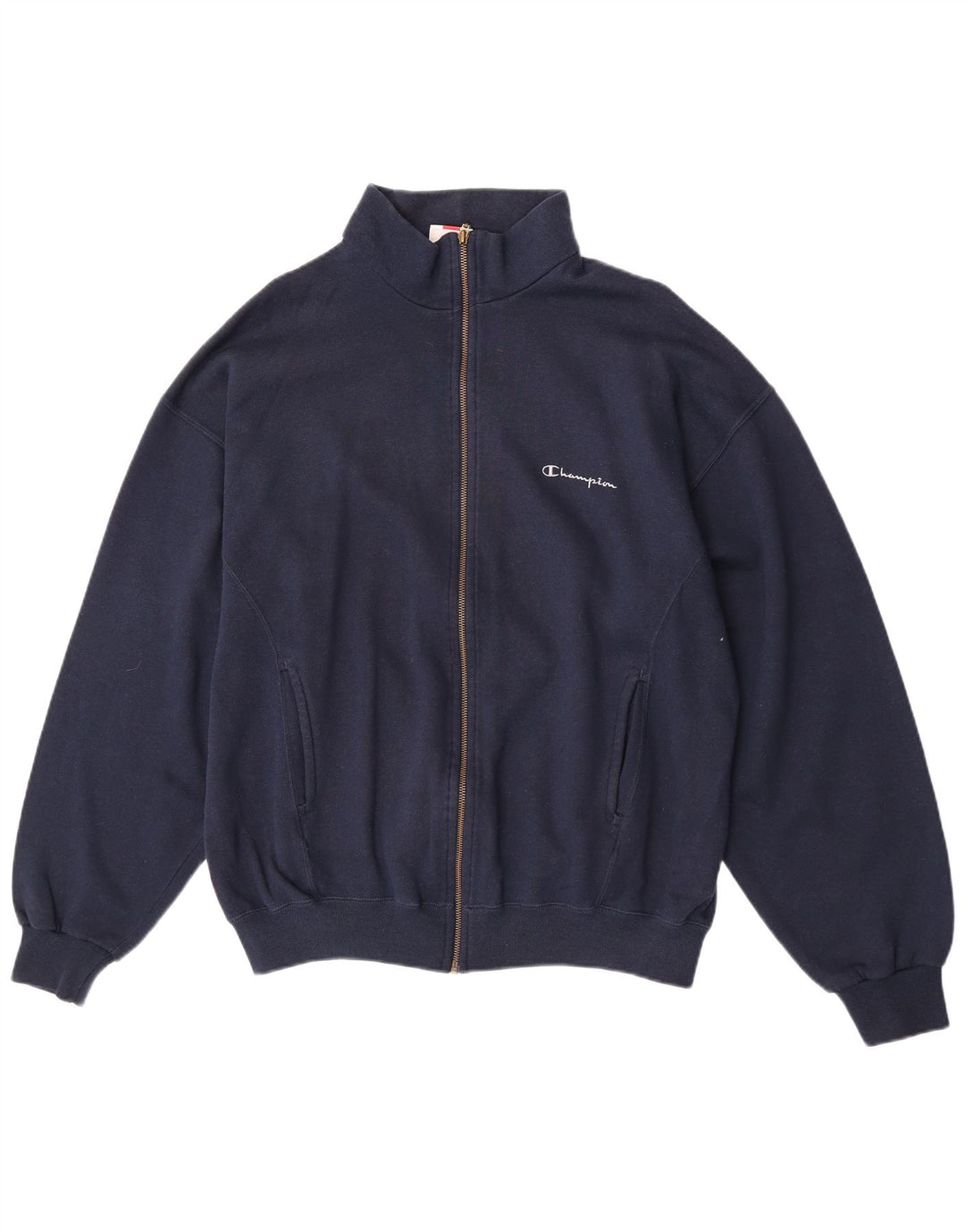 Champion Mens Tracksuit Top Jacket XL Navy Blue Cotton