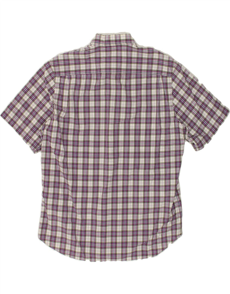 MASSIMO DUTTI Mens Short Sleeve Shirt XL Purple Check | Vintage Massimo Dutti | Thrift | Second-Hand Massimo Dutti | Used Clothing | Messina Hembry 