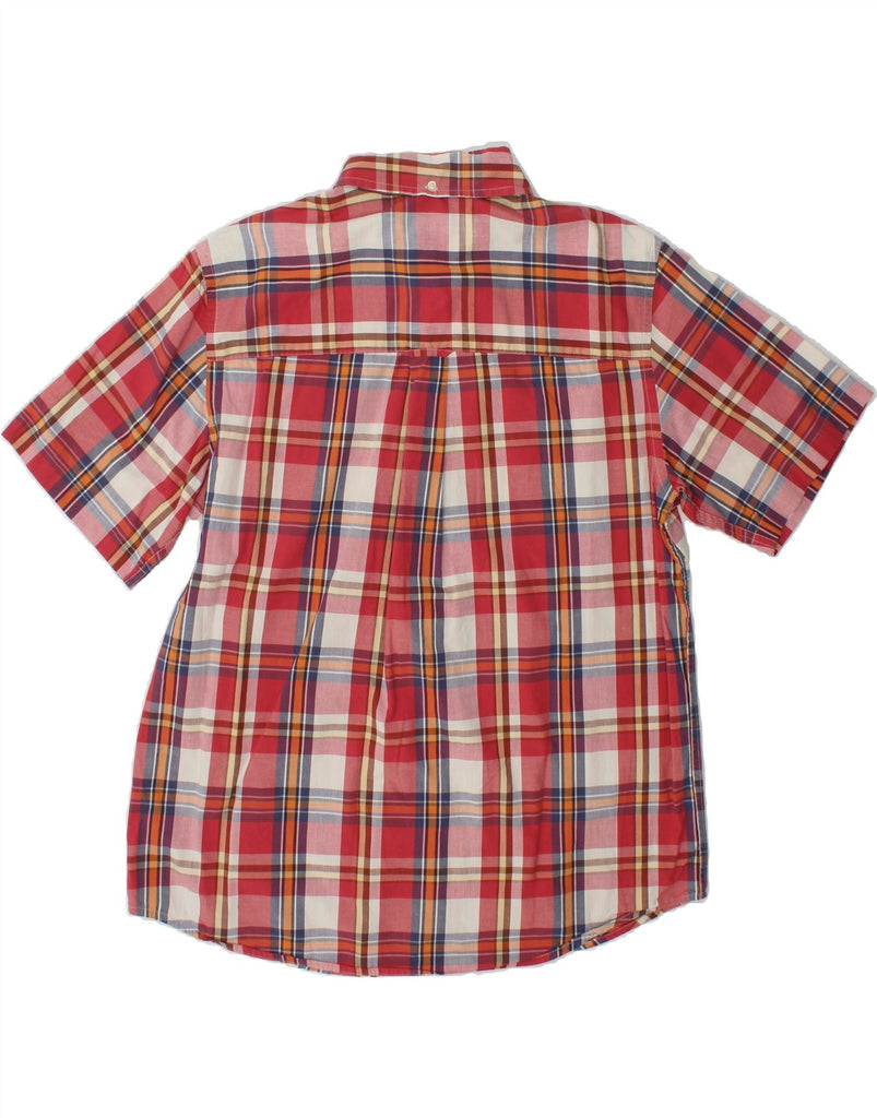 CHAPS Mens Short Sleeve Shirt Large Red Check Cotton Vintage Chaps and Second-Hand Chaps from Messina Hembry 