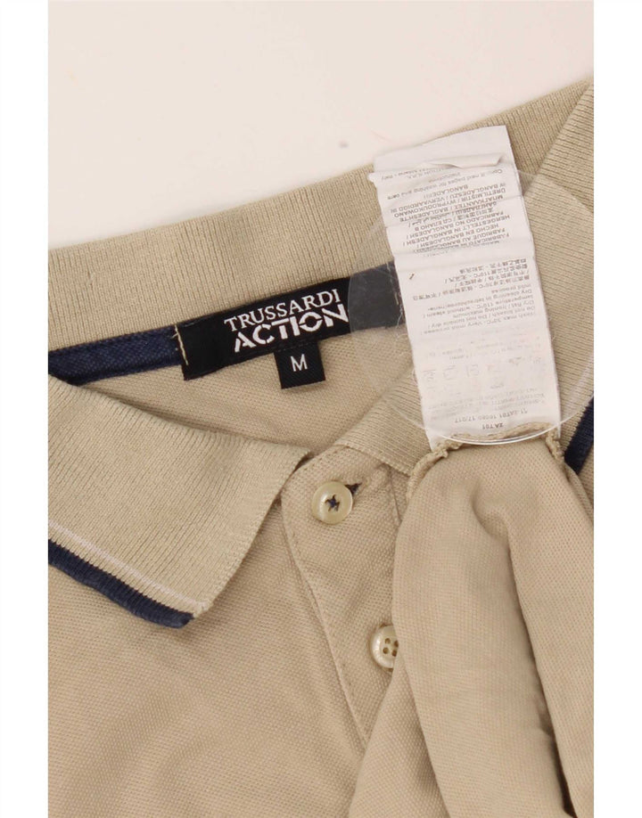 Trussardi Mens Polo Shirt Medium Beige Cotton