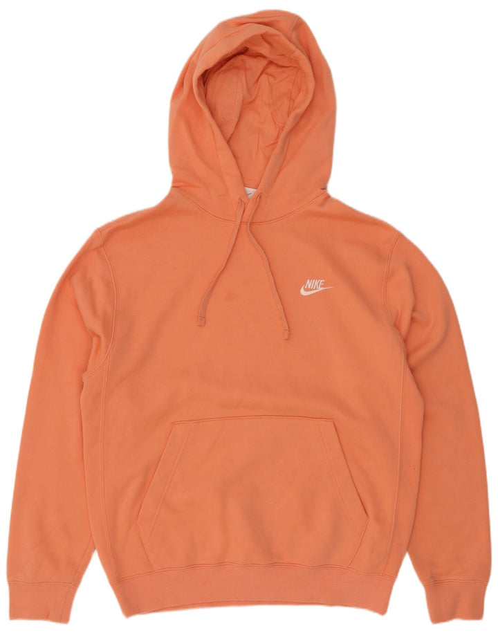 Nike Mens Hoodie Jumper Small Orange Cotton