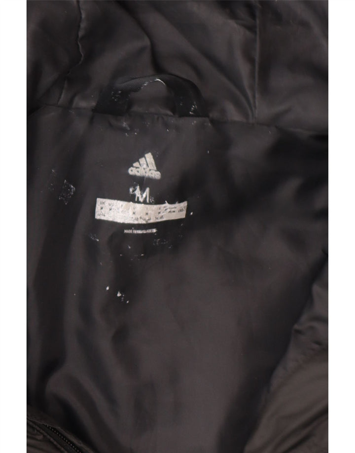 Adidas Womens Hooded Padded Jacket UK 12/14 Medium Black