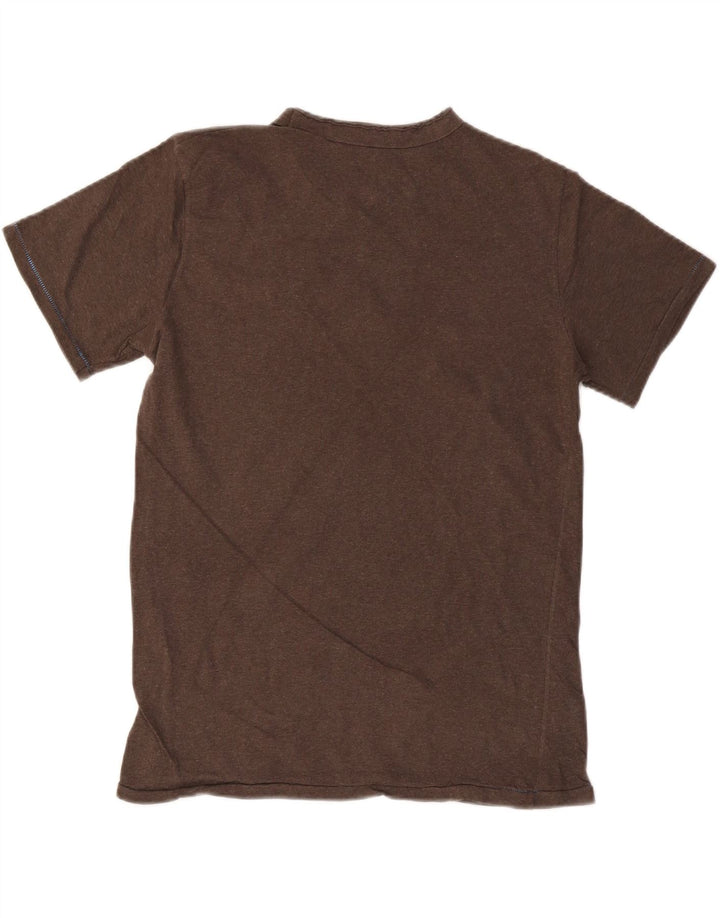 BENETTON Mens T-Shirt Top Medium Brown