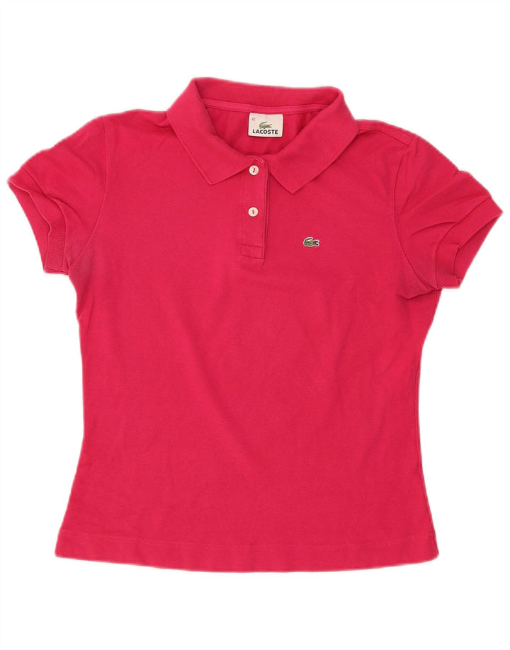 Lacoste Womens Polo Shirt Size 42 Large Pink Cotton