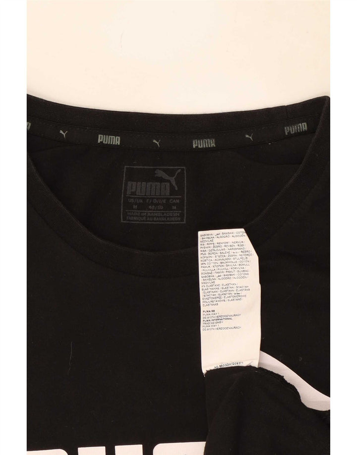 Puma Mens Graphic T-Shirt Top Medium Black Cotton