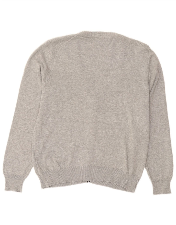 Kappa Mens Cardigan Sweater Small Grey Flecked Cotton