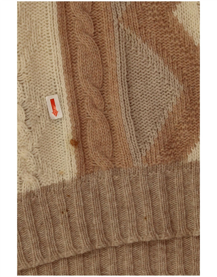 Stefanel Mens Boat Neck Jumper Sweater 2XL Multicoloured Geometric