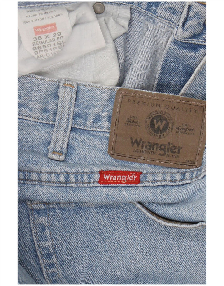 Wrangler Mens Regular Fit Straight Jeans W38 L29 Blue Cotton