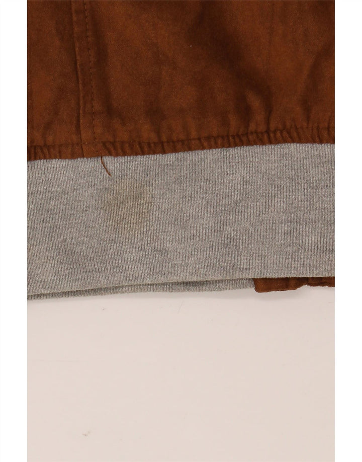Zara Mens Tracksuit Top Jacket XL Brown Polyester