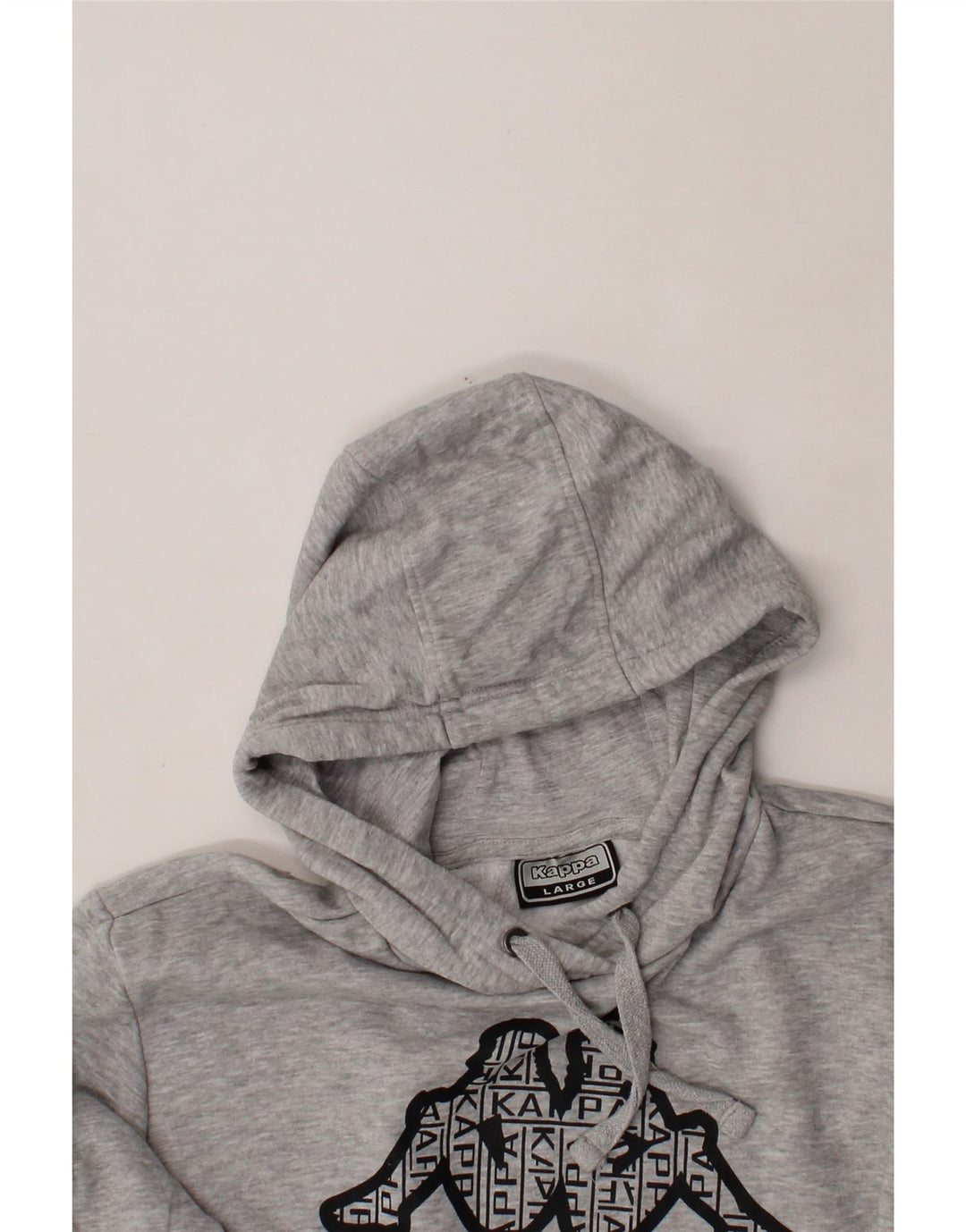 KAPPA Mens Graphic Hoodie Jumper Large Grey Cotton Vintage Kappa and Second-Hand Kappa from Messina Hembry 