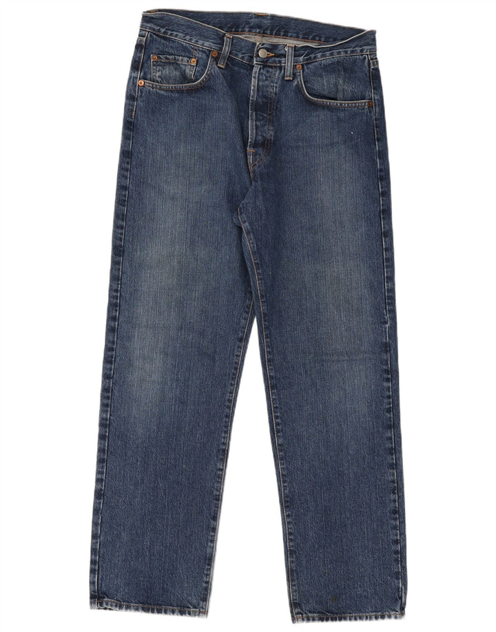 Replay Mens Straight Jeans W34 L30 Blue Cotton