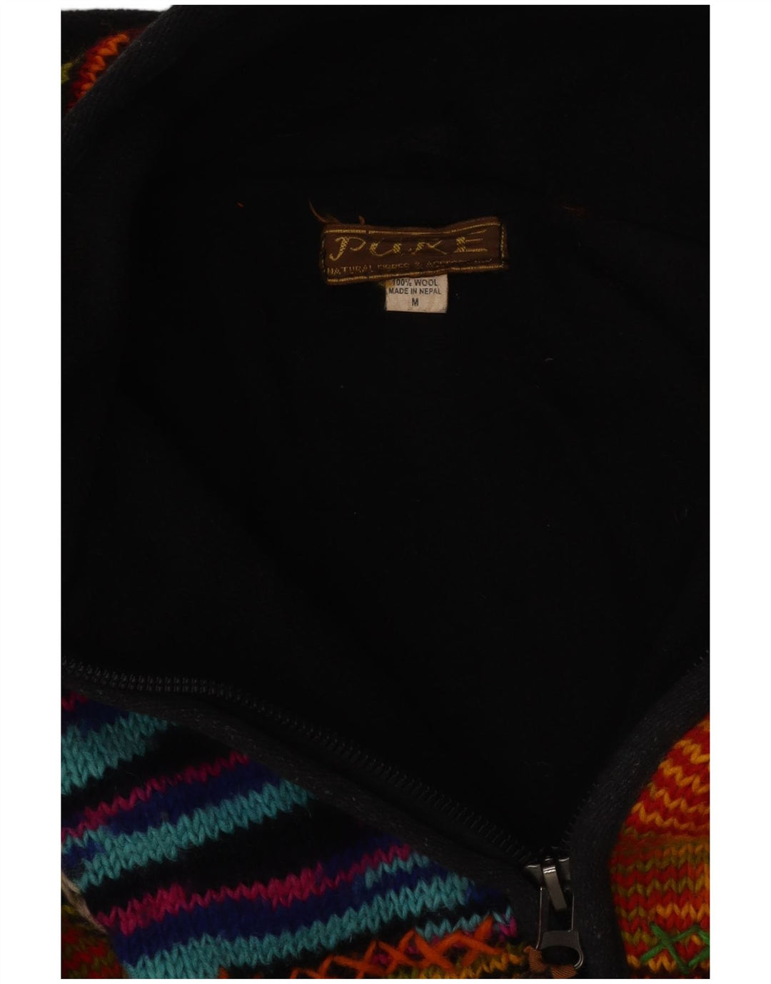 VINTAGE Womens Hooded Cardigan Sweater UK 12 Medium Multicoloured Striped