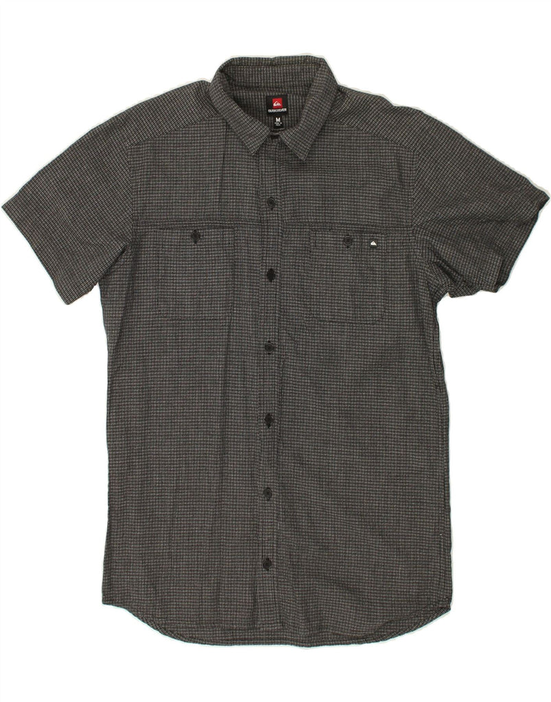 QUIKSILVER Mens Short Sleeve Shirt Medium Grey Check Cotton | Vintage Quiksilver | Thrift | Second-Hand Quiksilver | Used Clothing | Messina Hembry 
