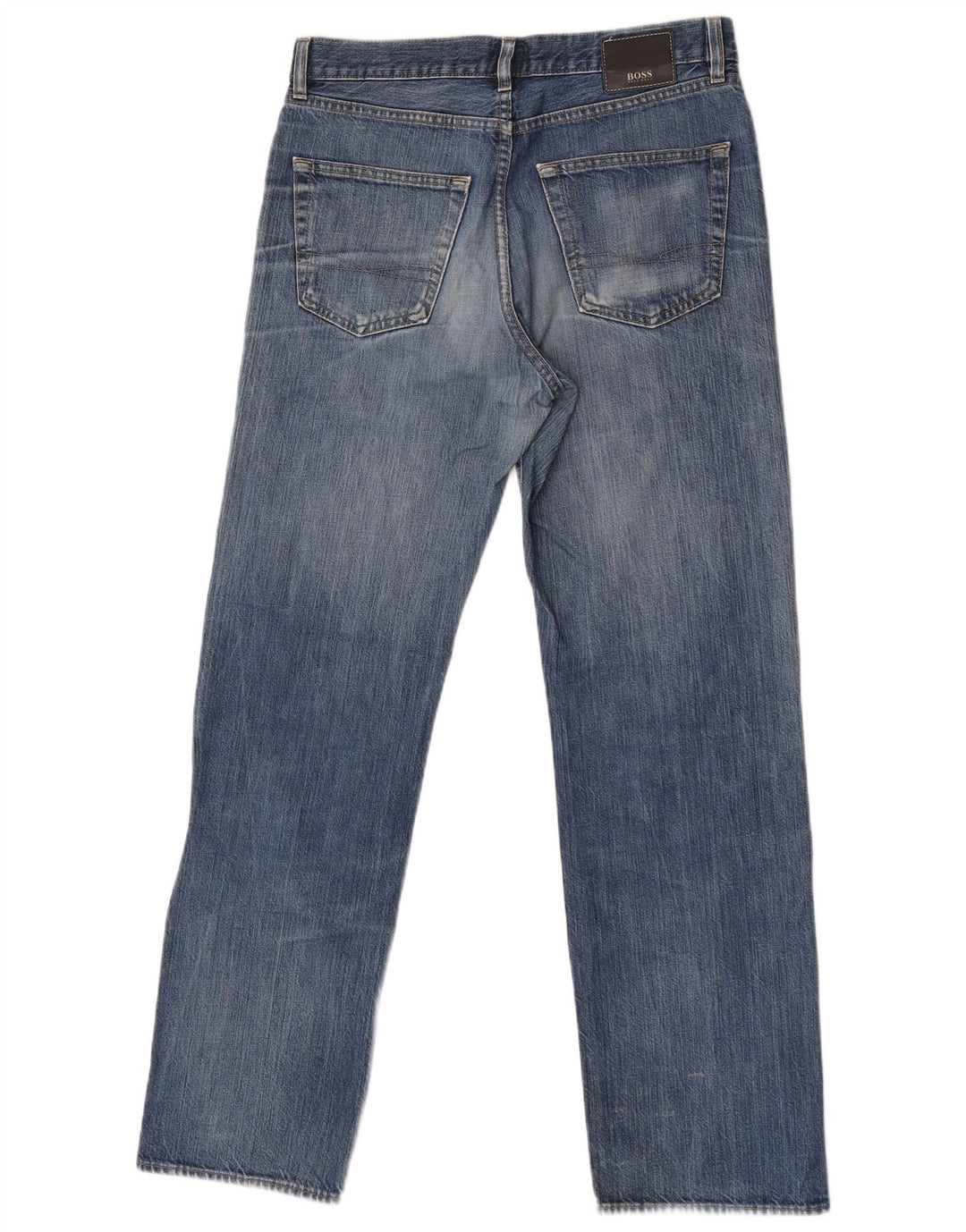 Hugo Boss Mens Straight Jeans W33 L32 Blue Cotton