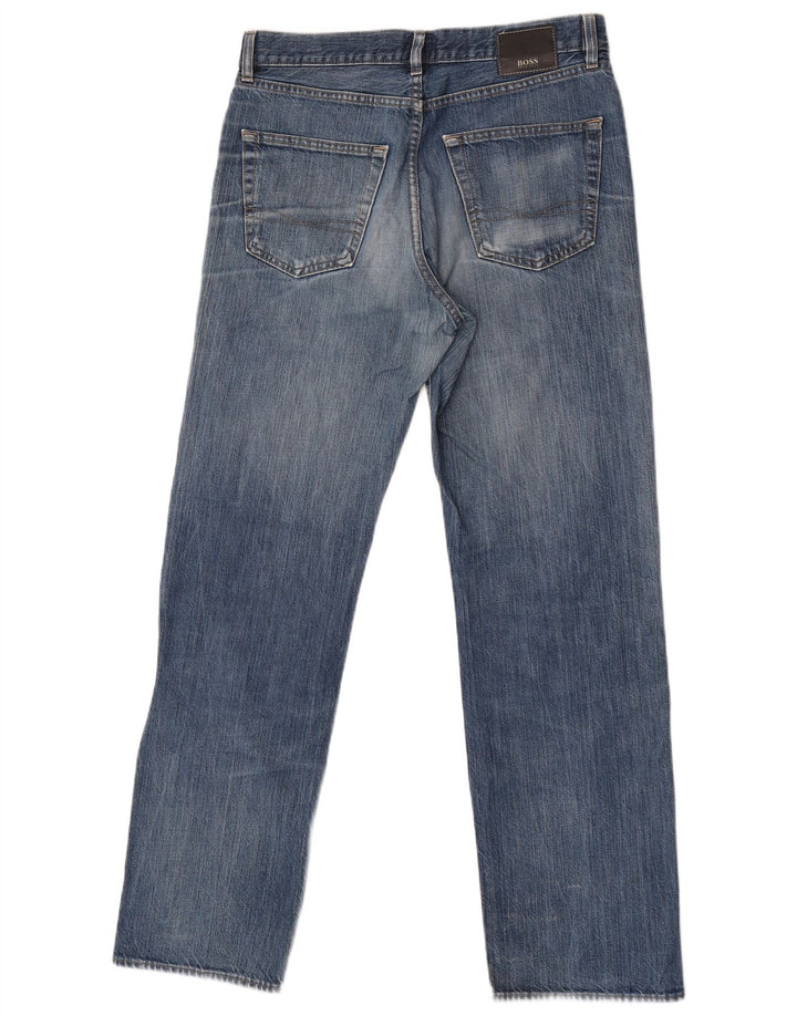 Hugo Boss Mens Straight Jeans W33 L32 Blue Cotton