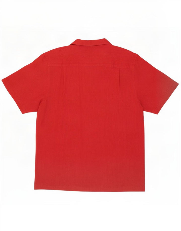 Tommy Bahama Mens Short Sleeve Shirt Large Red Silk