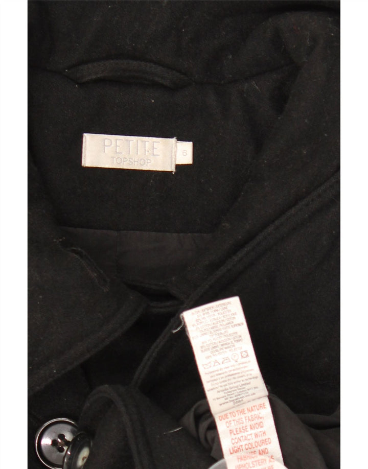Topshop Womens Trench Coat UK 6 XS Black Wool