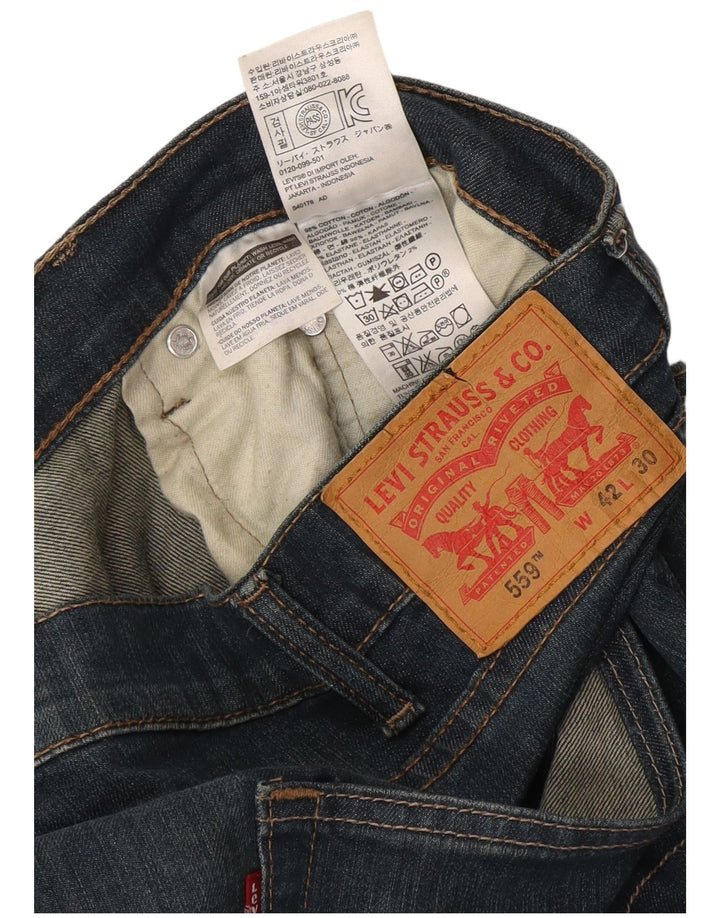 Levi's Mens 559 Relaxed Fit Straight Jeans W42 L30 Navy Blue Cotton